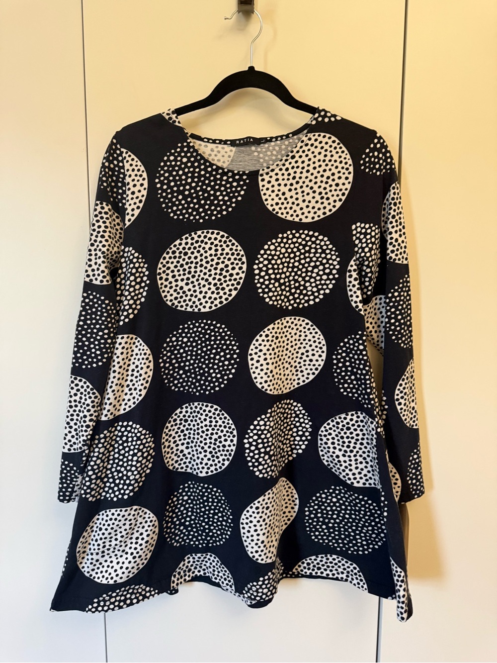 Ratia Pisara Tunic Lumipallo Black/Clay Size L - Picture 2 of 4